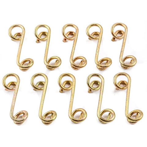 Badass Quarter Turn Fastener Springs For 5 16 Inch Paneling Heavy Duty Steel Hardware Rock Solid 1 Inch Length Pack Of 10, showing ten gold steel springs.