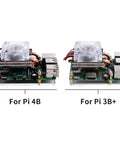 Low Profile Cpu Cooler With Rgb Pwm Fan And Aluminum Heatsink For Raspberry Pi 4B 3B Plus 3B on circuit boards with cooling fans.