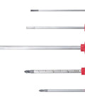 Five Piece Slotted And Phillips Screwdriver Set With SoftFinish Cushioned Grips, Slotted 3.0mm, 4.0mm, 6.5mm, Phillips 1, 2 shown