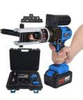 Badass Electric Hydraulic Crimping Pliers With Rock Solid 4.0 Ah Battery Packs for smooth wire terminals, showing tool and case.