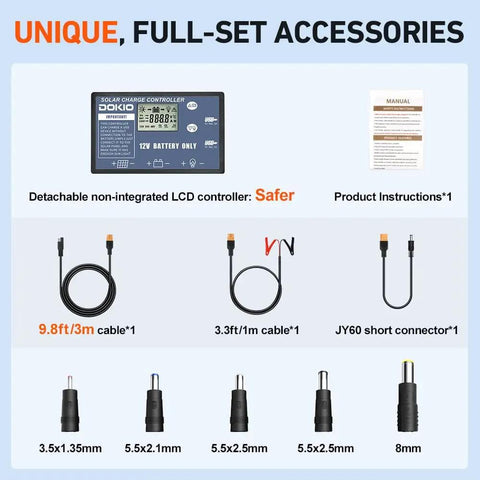 100W Portable Foldable Solar Panel Kit With Separate Controller And Dual USB For RVs Vans Tents And Camping Accessories