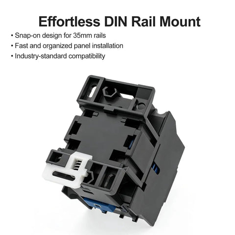 Beefy 3-Pole AC Contactor CJX2-1810 with 24VAC coil showing DIN rail mount compatibility