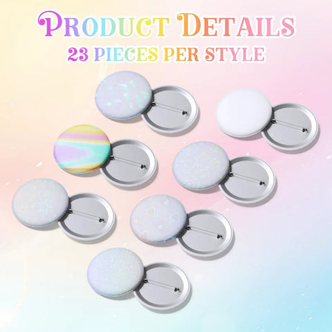 160 Pcs Colorful Holographic Badge Film For Button Makers 58mm Two And A Quarter Inch Glittery Protective Films shown
