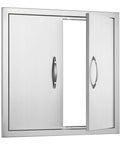 BBQ Access Door For Outdoor Kitchen Island 24W X 24H Inch Stainless Steel Flush Mount Door With Double Wall Vertical Handles
