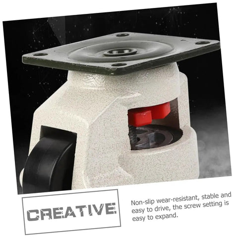 4Pcs Adjustable Swivel Workbench Casters Heavy Duty Leveling Wheels With 60F Plate Mount Non Skid Pad Aluminum Body Nylon Wheels For Equipment And Machinery Tough As Nails Ideal For Small Industrial Transport Casters For Stands And Enclosures, nylon wheel close-up