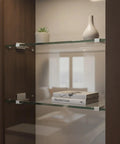 Rock-Solid Glass Shelf Clips, Aluminum Alloy Mounting Hardware for Cabinet Display Units holding glass shelf