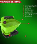 Cordless Lawn Spreader With Battery Power, Handheld Grass Seed And Fertilizer Dispenser, detailed components view