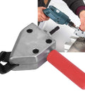 Heavy Duty Metal Sheet Cutter Head For Electric Drill Cuts Iron Steel Aluminum Stainless 1.2mm Thick with red handle.