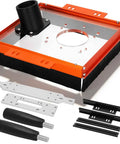 20Mm Linear Rail Router Sled Slide Connector With Dust Collection For SBR20UU And SCS20UU Blocks, shown disassembled with parts