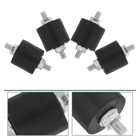 4 Pack M8 Air Compressor Anti Vibration Mounts With Nuts, Shock Absorber Vibration Isolation Pads For Noise Reduction And Stable Equipment Setup In Tight Spaces, black rubber with metal bolts