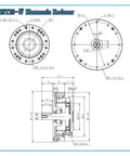 Precision Harmonic Drive Servo Motor Reducer Delivering Heavy Torque For Cnc Tools And Industrial Robots Featuring A Solid 100 To 1 Ratio Plus Strain Wave Tech technical drawing showing dimensions.