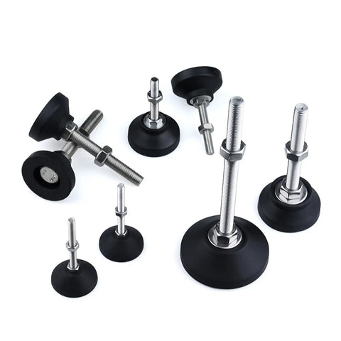 Top Notch Universal Adjustable Leveling Feet With Swivel Glide Pads For Furniture D50 X 100 Mm M12 Thread Rust Proof Steel and Nylon