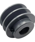 Double Groove V Belt Pulley 2.75 Inch OD With 7/8 Inch Bore Cast Iron, Heavy Duty AK Style, Fixed Bore V Belt Sheave Fits A, 3L, And 4L Belts, Balanced, Standard Keyseat, Classic V Belt Pulley front view