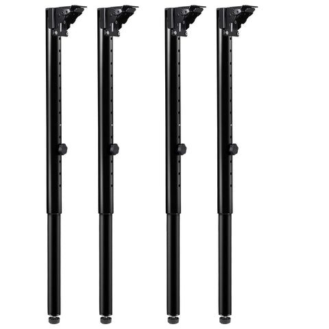 Heavy Duty Folding Adjustable Table Legs 4 Pack Steel Powder Coated RV Camper Support Frame features adjustable height and sturdy design.