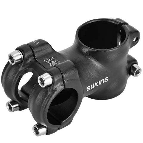 Shorty 45mm Bike Stem For 25.4mm Handlebars Compatible With 28.6mm Steerer Aluminum 6061 T6 Lightweight Durable Black Finish