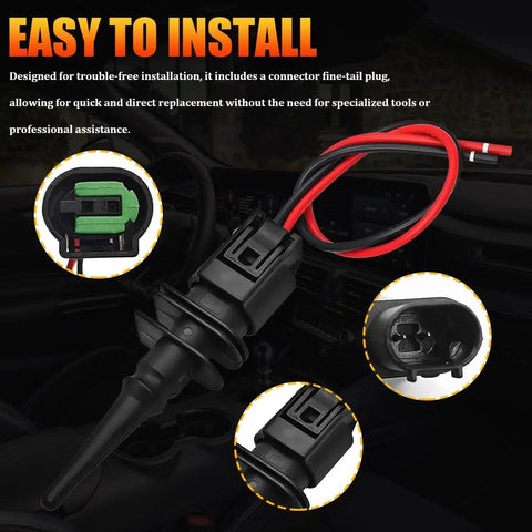 Beefed Up Outside Ambient Air Temperature Sensor With Connector Pigtail Plug Replaces 65816905133 And 65816905050 For BMW 323i 325i 328i 330Ci 528i 530i 550i M3 M5 M6 X3 X5 X6 Z4 Z8