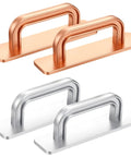 4 Pack Adhesive Cabinet Handles No Drill Stick On Cabinet Pulls Durable Self Stick Drawer Handles For Kitchen Bathroom Furniture Easy Install Strong Bonding On Wood Metal Plastic, 101x25 mm, gold and silver