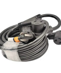 Beefed-Up Dryer Splitter Cord 30 Amp NEMA 10-30P to Dual 10-30R Y Adapter Cable, 35 Foot, coiled with copper terminals