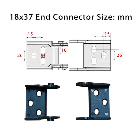 Two Piece Open Type Drag Chain Cable Carrier For CNC Router Mill And 3D Printer 39.3 Inch Black Nylon PA66 connectors