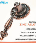 Close-up of 2 Pcs European Style Hanging Drawer Pulls, Antique Zinc Alloy Drop Pull Knobs, showing material properties and design