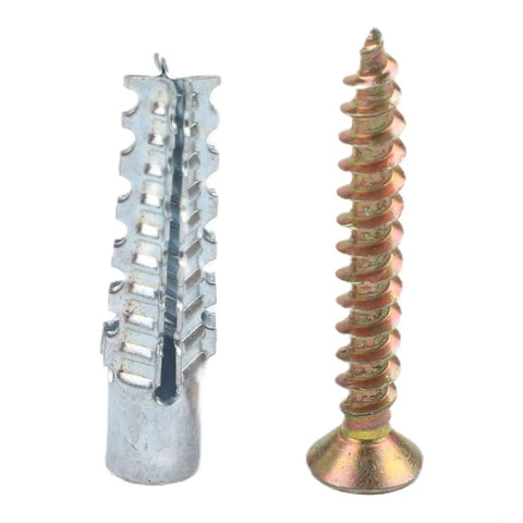 Heavy Duty Self Tapping Screws And Expansion Anchor Kit with serrated carbon steel fasteners for drywall, concrete, pipes M6 M8