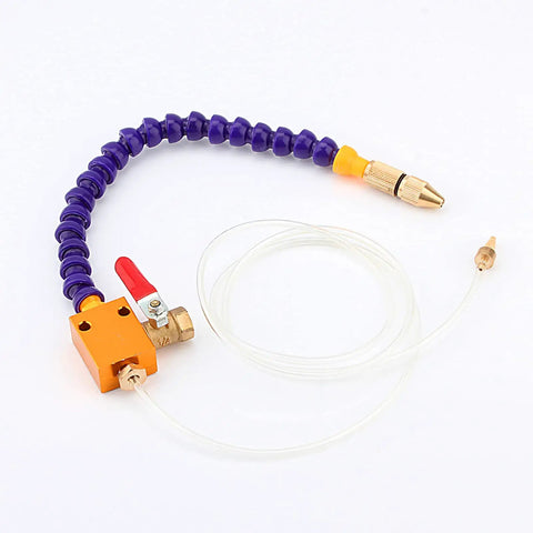 Hella Efficient Coolant Sprayer Mist System For Engraving And Machining Tools With 8mm Air Pipe features a flexible nozzle and valve for precise coolant delivery.