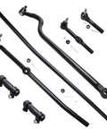 4X4 Front Tie Rods And Track Bar Kit For 1994 1995 1996 1997 Dodge Ram 1500 With Dana 44 Axle Includes Front Inner Outer Tie Rod Ends And Adjusting Sleeves For A Stiffer More Stable Suspension., black steel steering kit with tie rod ends and adjusting sleeves