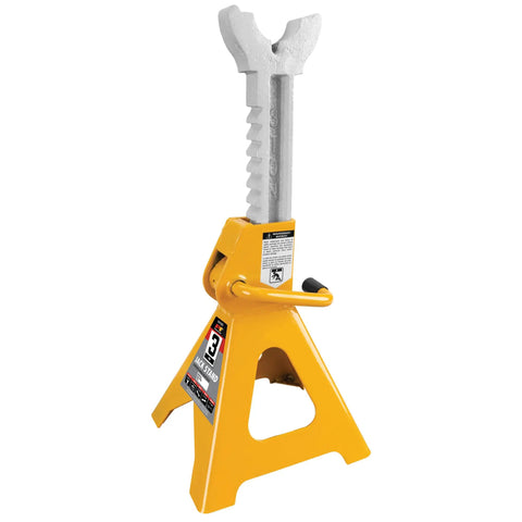 Rock Solid Three Ton Heavy Duty Ratchet Jack Stands Two Pack With Quick Adjustments And Six Thousand Pound Capacity For No Sweat Garage Upkeep And Bulletproof Vehicle Support