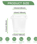 Product size dimensions of the Two Inch Square Seedling Pots Pack Of 50 Dual Color Clear And Black With Drainage Holes For Seed Germination.