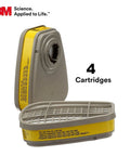 Heavy Duty Kickass Organic Vapor And Acid Gas Respirator Cartridges Gray Four Pack, bayonet mount filters for face masks.