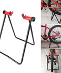 Beefy Heavy Duty Folding Bike Stand For Mountain And Road Bikes With A 360 Degree Clamp, featuring lightweight aluminum alloy and PVC material