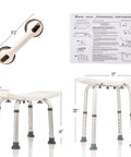 Adjustable Shower Chair With Free Grab Bar For Inside Shower And Tub Plastic Bath Seat Non Slip Handicap Shower Chair with instructions