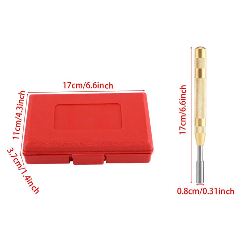 38 Piece Metal Stamping Kit With Automatic Letter And Number Punch Set, red plastic case, punch tool dimensions