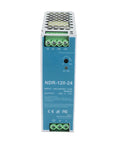 Front view of Heavy Duty 120W Rail Power Supply 24V 5A for Industrial Machines NDR 120 24 with aluminum-plastic enclosure