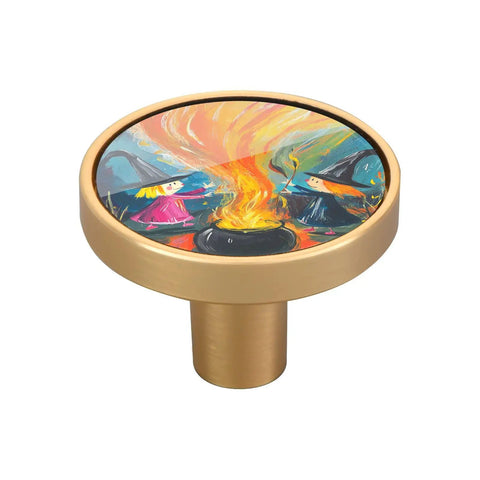 4 Pack Witchy Potions Cauldron Cabinet Knobs And Drawer Pulls Vintage Open Fire Theme 32mm Zinc Alloy Hardware Durable Rust Resistant