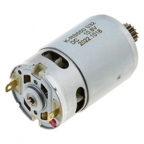 Kickstart Your Garage Builds With This Beastly Rs550 10.8V Dc Motor Sporting A Tight 15 Tooth Gear Setup, showing motor body and terminals.
