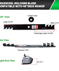YTH22V46 46 Inch Mulching Replacement Mower Blades For Husqvarna And Compatible Models With Five Star Mounting Pattern