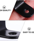 Close-up of a black L-shape corner bracket from Black L Shape Corner Brackets Set Of 18 With Screws Stainless Steel Right Angle Fasteners