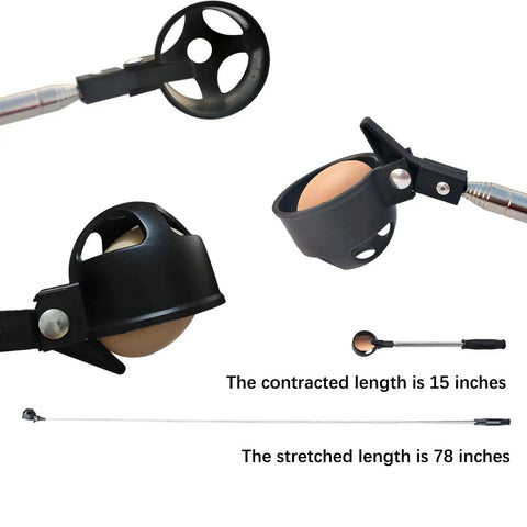 Egg Grabber Reacher Tool For Easy Egg Collecting From The Chicken Coop, Telescoping Extender Reacher Grabber For Clean Hands And Quick Pickup, Farm And Poultry Nest Accessory, Perfect Homesteading Essential