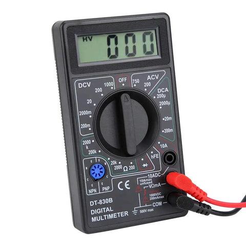 Portable Digital Multimeter with LCD Display for DIYers and Pros, Measures AC DC Voltage, Current, Resistance, Continuity, and Diode Test