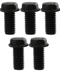 5-Pack Heavy Duty M8 X 18mm Left Hand Thread Hex Flange Screws Made From High Strength Carbon Steel for machinery maintenance.