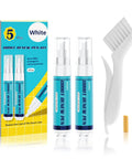 Grout Renewal Pen White Kit For Tile Gaps, Two 20ml Pens With Replacement Nibs And Cleaning Brush, Easy Touch Up Repair Marker