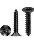 Top Shelf One Hundred Pack Six By Three Quarter Inch Flat Head Torx Star Drive Wood Screws Premium 18 8 Stainless Steel Black Coated
