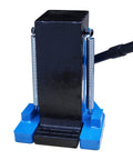 Heavy Duty Hydraulic Toe Jack 30 Ton Upper 15 Ton Toe Air Powered Steel Rig Quick Pump Handle, viewed from the side.