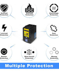 Beefy 1.5KW 2HP 110V Variable Frequency Drive Inverter showing multiple protections like overload and overvoltage for CNC motors