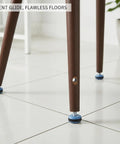 PTFE Screw-In Furniture Glides 0.75 Inch Round Blue Floor Protectors on chair legs on tile