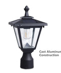 Outdoor Solar Post Lights Set Die Cast Aluminum Waterproof LED Pillar Lamps With Real Glass For Patio Garden Yard Driveway Porch Easy To Install