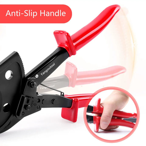 Ratcheting Cable Cutter For Copper And Aluminum Wires Up To Four Hundred Square Millimeters Capacity with anti-slip handle