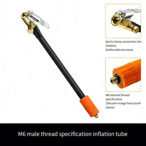 Hardcore Locking Air Chuck And Car Tire Inflator Hose Adapter With Adjustable Length And Built In Pressure Release Valve for quick tire inflation.