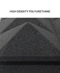 Close-up of Rock Solid Acoustic Foam Panels 6 Pack Pyramid soundproof foam, highlighting high density polyurethane material.